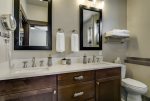 Dual sinks with rustic touches